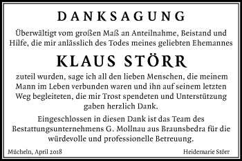 Traueranzeige von Klaus Störr von Mitteldeutsche Zeitung Merseburg/Querfurt