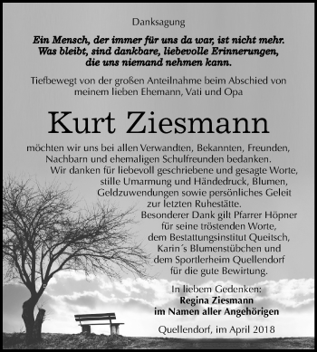 Traueranzeige von Kurt Ziesmann von Mitteldeutsche Zeitung