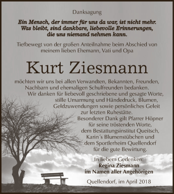 Traueranzeige von Kurt Ziesmann von WVG - Wochenspiegel Dessau / Köthen