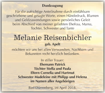 Traueranzeige von Melanie Reisenbichler von Super Sonntag Merseburg