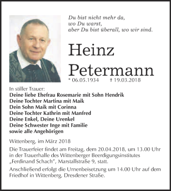 Traueranzeige von Rainer Dittmar von Mitteldeutsche Zeitung