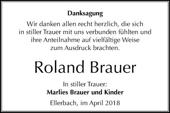 Traueranzeige von Roland Brauer von Mitteldeutsche Zeitung Weißenfels