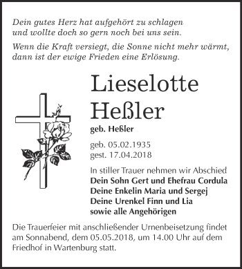 Traueranzeige von sowie alle Angehörigen von WVG - Wochenspiegel Wittenberg