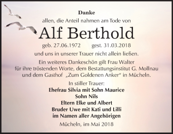 Traueranzeige von Alf Berthold von Mitteldeutsche Zeitung Merseburg/Querfurt