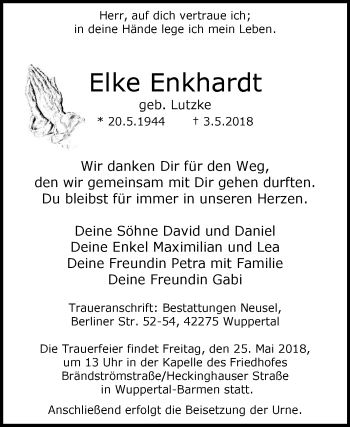 Traueranzeige von Elke Enkhardt von Mitteldeutsche Zeitung Halle/Saalkreis