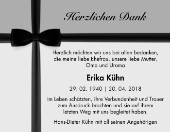 Traueranzeige von Erika Kühn von Mitteldeutsche Zeitung