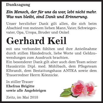 Traueranzeige von Gerhard Keil von Mitteldeutsche Zeitung Zeitz