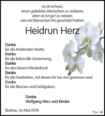 Traueranzeige von Heidrun Herz von Mitteldeutsche Zeitung Weißenfels