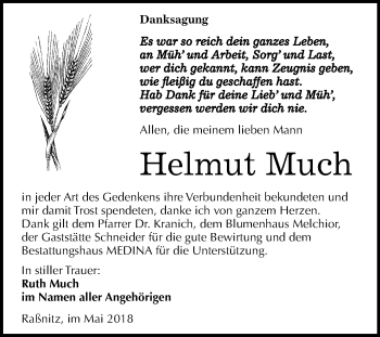 Traueranzeige von Helmut Much von Mitteldeutsche Zeitung