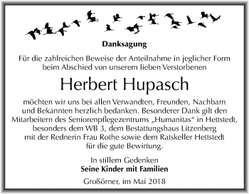 Traueranzeige von Herbert Hupasch von Mitteldeutsche Zeitung