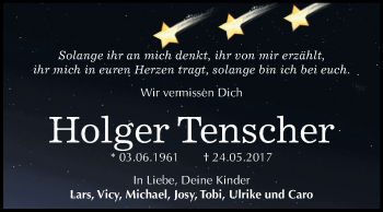 Traueranzeige von Holger Tenscher von Mitteldeutsche Zeitung