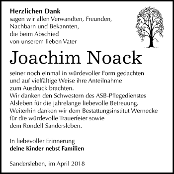 Traueranzeige von Joachim Noack von Mitteldeutsche Zeitung
