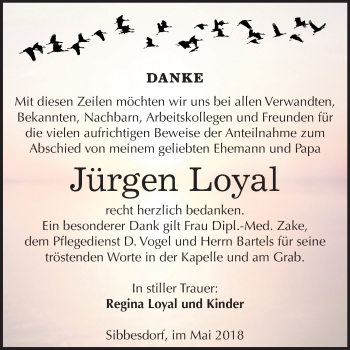 Traueranzeige von Jürgen Loyal von Mitteldeutsche Zeitung Köthen