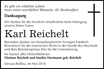 Traueranzeige von Karl Reichelt von Mitteldeutsche Zeitung