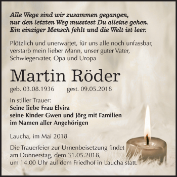 Traueranzeige von Martin Röder von Mitteldeutsche Zeitung