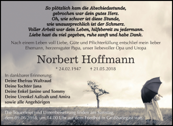 Traueranzeige von Norbert Hoffmann von Mitteldeutsche Zeitung