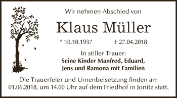 Traueranzeige von Ralf Wisotzky von Mitteldeutsche Zeitung Bernburg