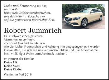 Traueranzeige von Robert Jummrich von Mitteldeutsche Zeitung Halle/Saalkreis
