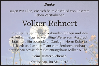 Traueranzeige von Volker Rehnert von Mitteldeutsche Zeitung Zeitz