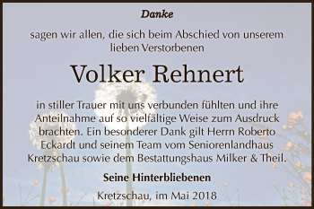 Traueranzeige von Volker Rehnert von Super Sonntag Zeitz