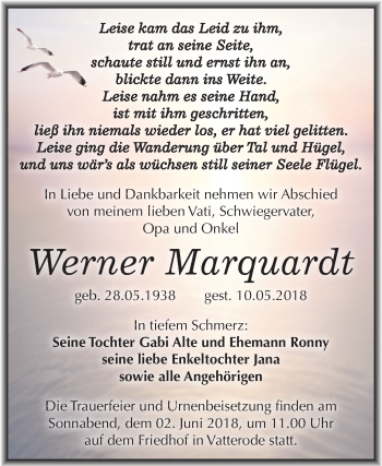 Traueranzeige von Werner Marquardt von Mitteldeutsche Zeitung