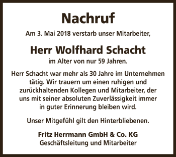 Traueranzeige von Wolfhard Schacht von Super Sonntag Zeitz