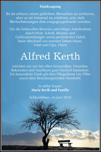 Traueranzeige von Alfred Kerth von Mitteldeutsche Zeitung Weißenfels