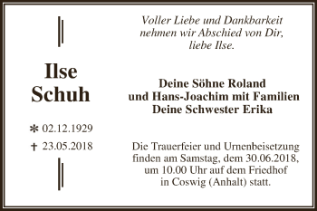 Traueranzeige von Deine Schwester Erika von WVG - Wochenspiegel Dessau / Köthen