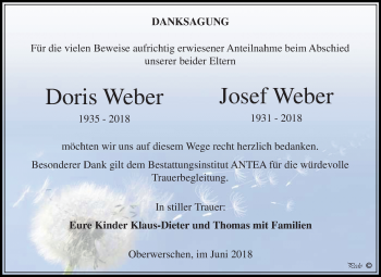 Traueranzeige von Doris Weber von Mitteldeutsche Zeitung Weißenfels
