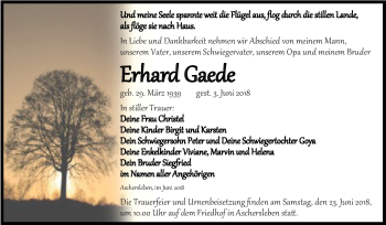 Traueranzeige von Erhard Gaede von Mitteldeutsche Zeitung Aschersleben