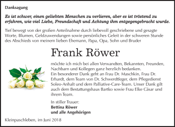 Traueranzeige von Frank Röwer von Mitteldeutsche Zeitung