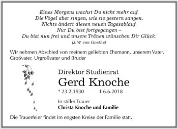 Traueranzeige von Gerd Knoche von Mitteldeutsche Zeitung