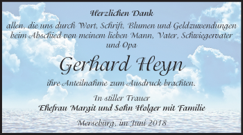 Traueranzeige von Gerhard Heyn von Mitteldeutsche Zeitung Merseburg/Querfurt