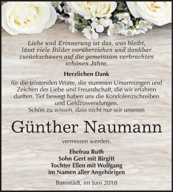 Traueranzeige von Günther Naumann von Mitteldeutsche Zeitung Merseburg/Querfurt
