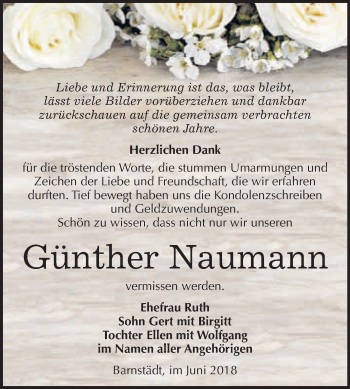 Traueranzeige von Günther Naumann von WVG - Wochenspiegel Merseburg