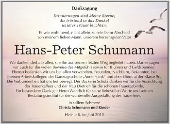 Traueranzeige von Hans-Peter Schumann von Mitteldeutsche Zeitung