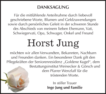 Traueranzeige von Horst Jung von Mitteldeutsche Zeitung Bernburg