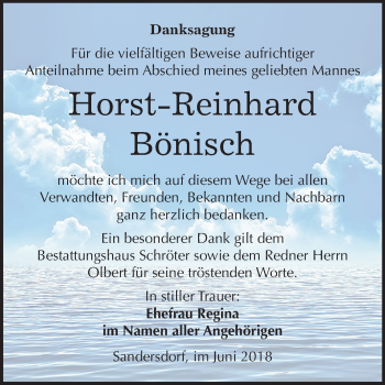 Traueranzeige von Horst-Reinhard Bönisch von Mitteldeutsche Zeitung Bitterfeld