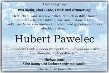 Traueranzeige von Hubert Pawelec von Mitteldeutsche Zeitung Merseburg/Querfurt