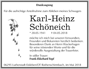 Traueranzeige von Karl-Heinz Schöneich von Mitteldeutsche Zeitung