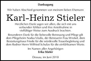 Traueranzeige von Karl-Heinz Stieler von Mitteldeutsche Zeitung