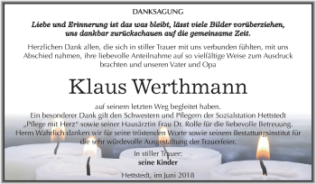 Traueranzeige von Klaus Werthmann von Mitteldeutsche Zeitung