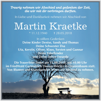 Traueranzeige von Martin Kraetke von Mitteldeutsche Zeitung