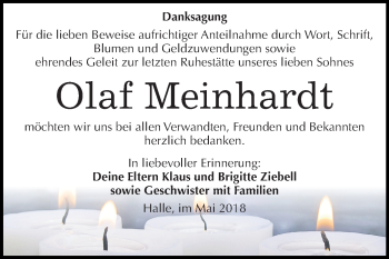 Traueranzeige von Olaf Meinhardt von Mitteldeutsche Zeitung Halle/Saalkreis