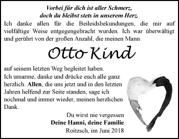 Traueranzeige von Otto Kind von Mitteldeutsche Zeitung Bitterfeld