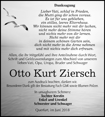 Traueranzeige von Otto Kurt Ziersch von Mitteldeutsche Zeitung Merseburg/Querfurt