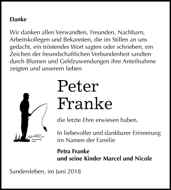 Traueranzeige von Peter Franke von Mitteldeutsche Zeitung