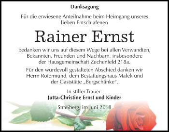 Traueranzeige von Rainer Ernst von Mitteldeutsche Zeitung