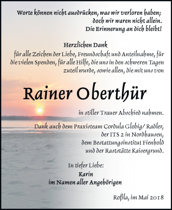 Traueranzeige von Rainer Oberthür von Mitteldeutsche Zeitung