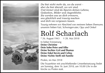 Traueranzeige von Rolf Scharlach von Mitteldeutsche Zeitung